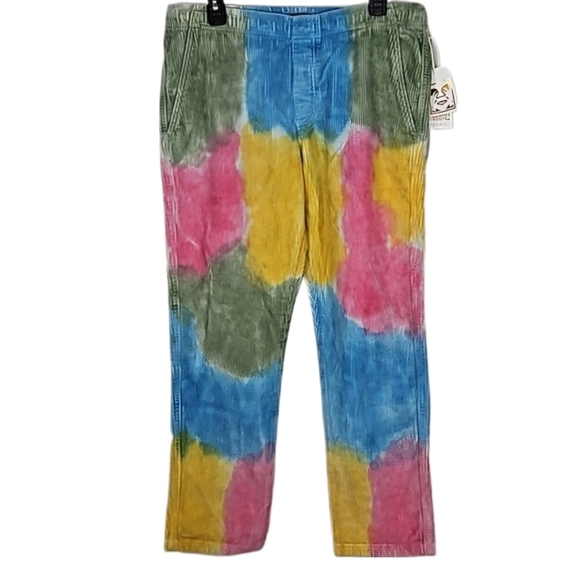 Obey Pants - Obey Splash Corduroy Pants Multicolor Pink Blue Yellow Green